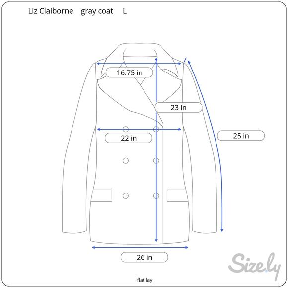 Liz Claiborne Gray Cropped Wool Blend Jacket Toggle Wood Buttons Swing Large - Picture 9 of 9